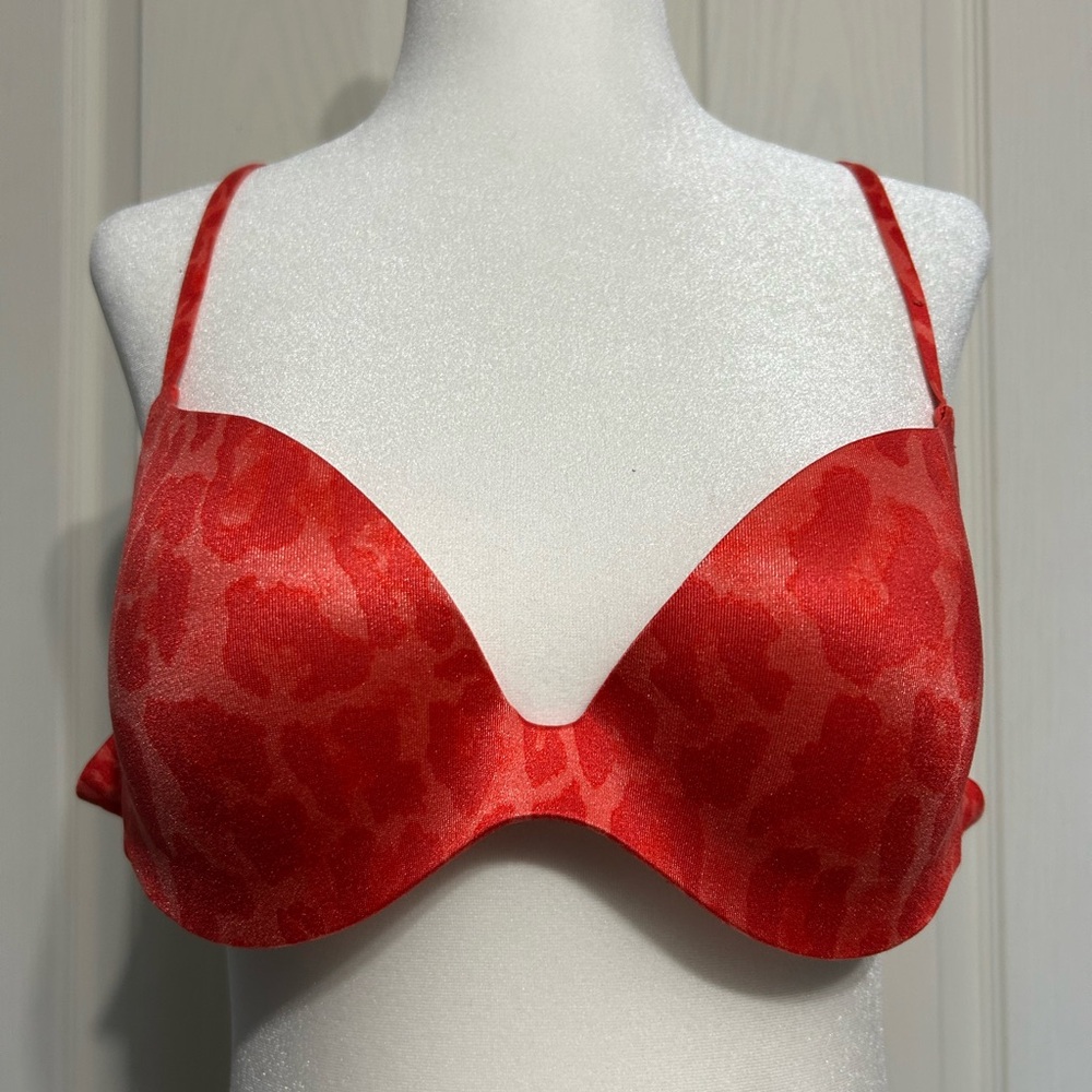 La Senza Push-Up Bra – Red/Coral Animal Print – Size 36A